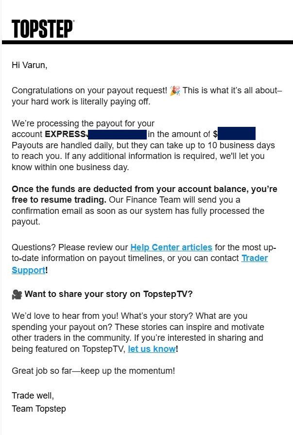first payout